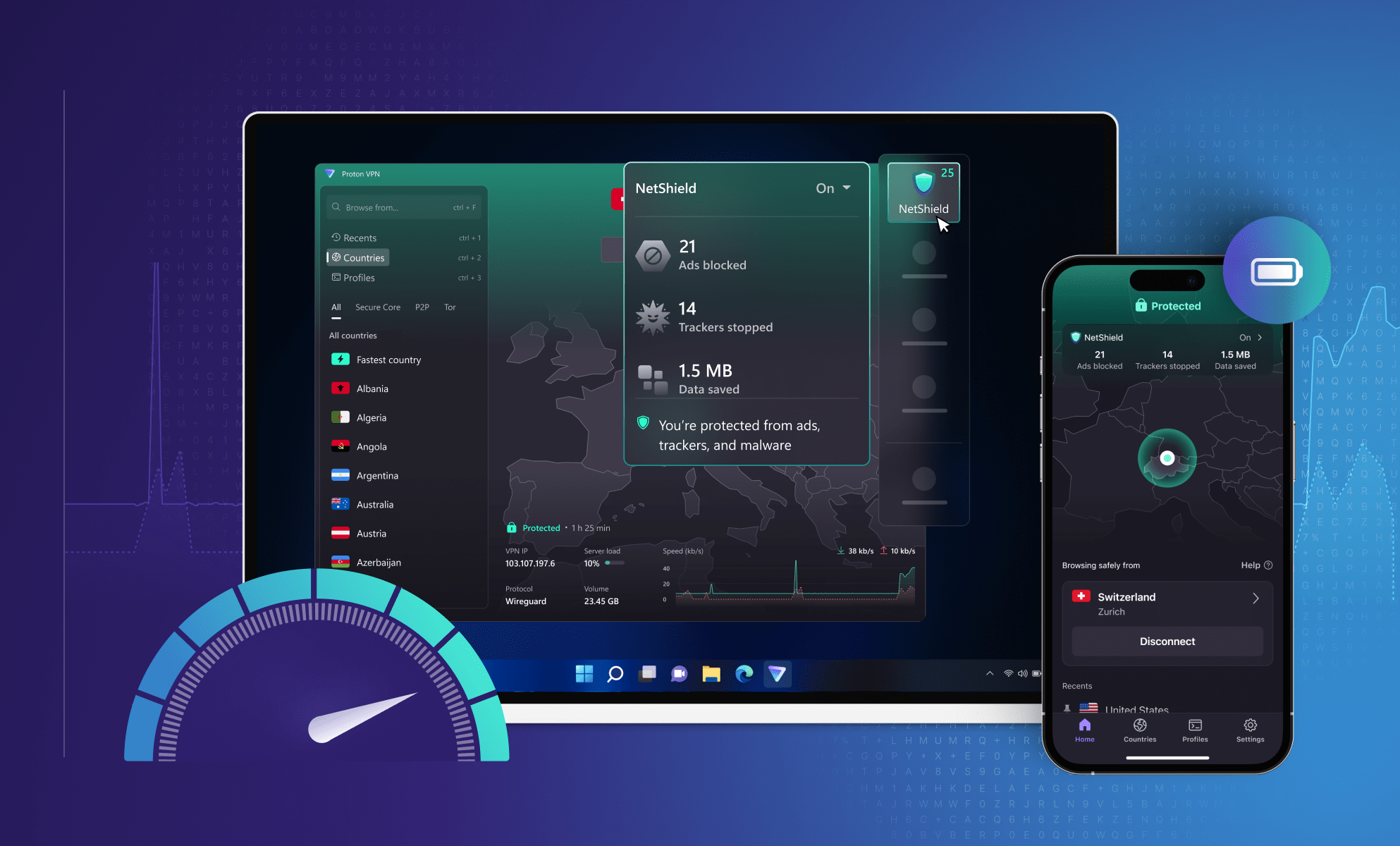 Proton renforce son bloqueur de pub et optimise son VPN. © Proton AG