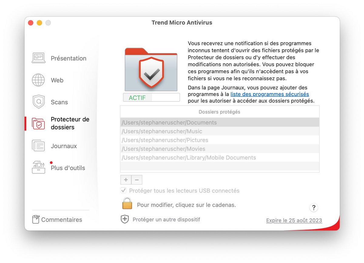 Trend Micro Maximum Security - Protection de dossiers