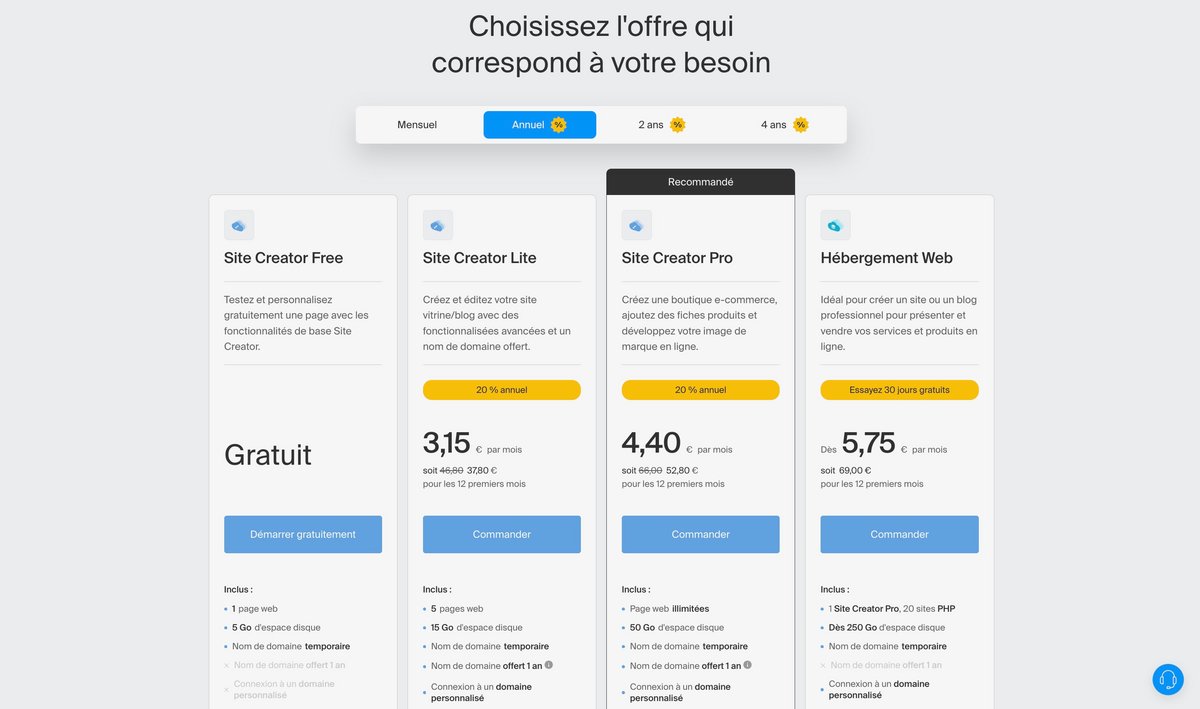 Des tarifs attractifs © Infomaniak