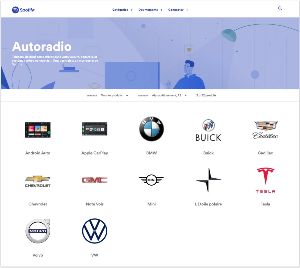 Liste des marques automobiles compatibles avec Spotify