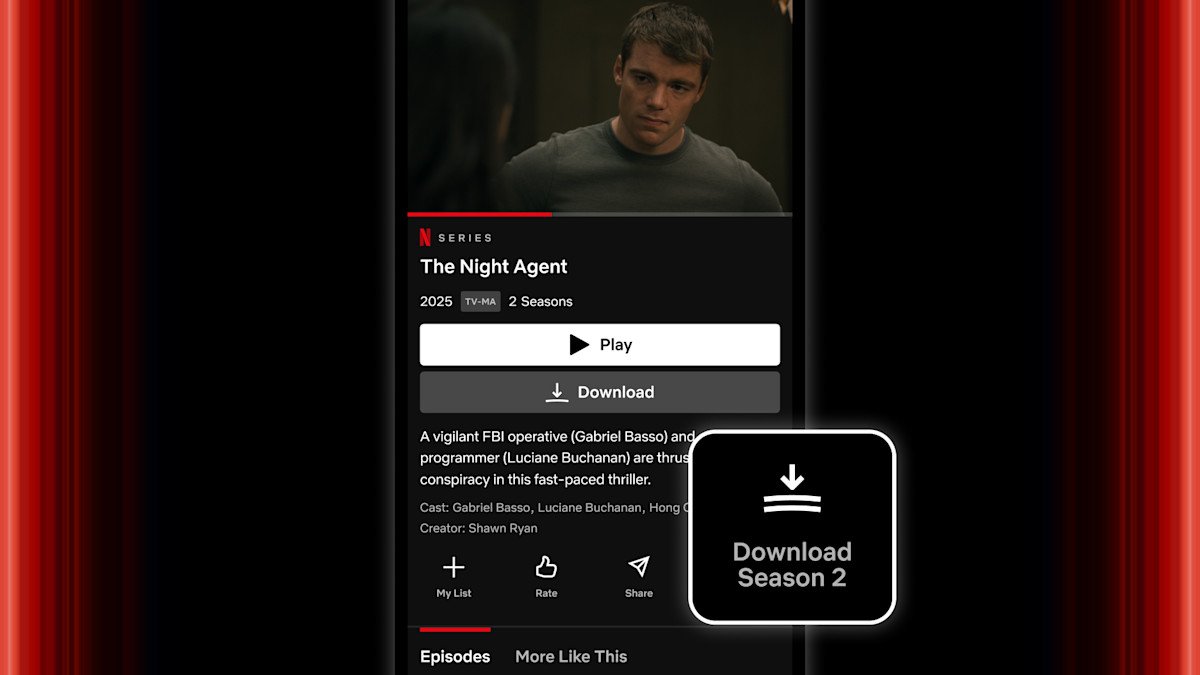 Le nouveau bouton de téléchargement de saison sur iPhone et iPad © Netflix