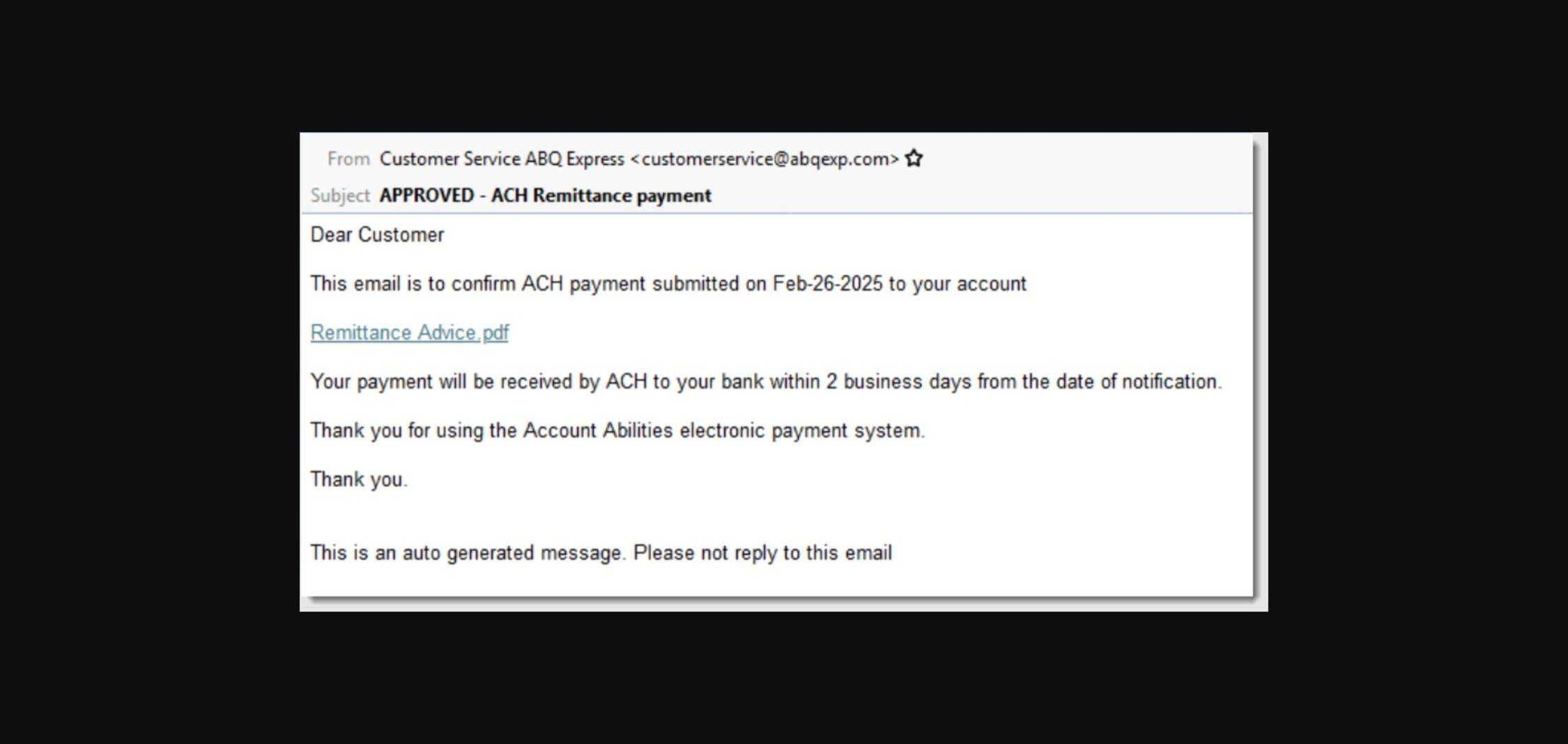 Exemple d'un e-mail frauduleux envoyé © CheckPoint