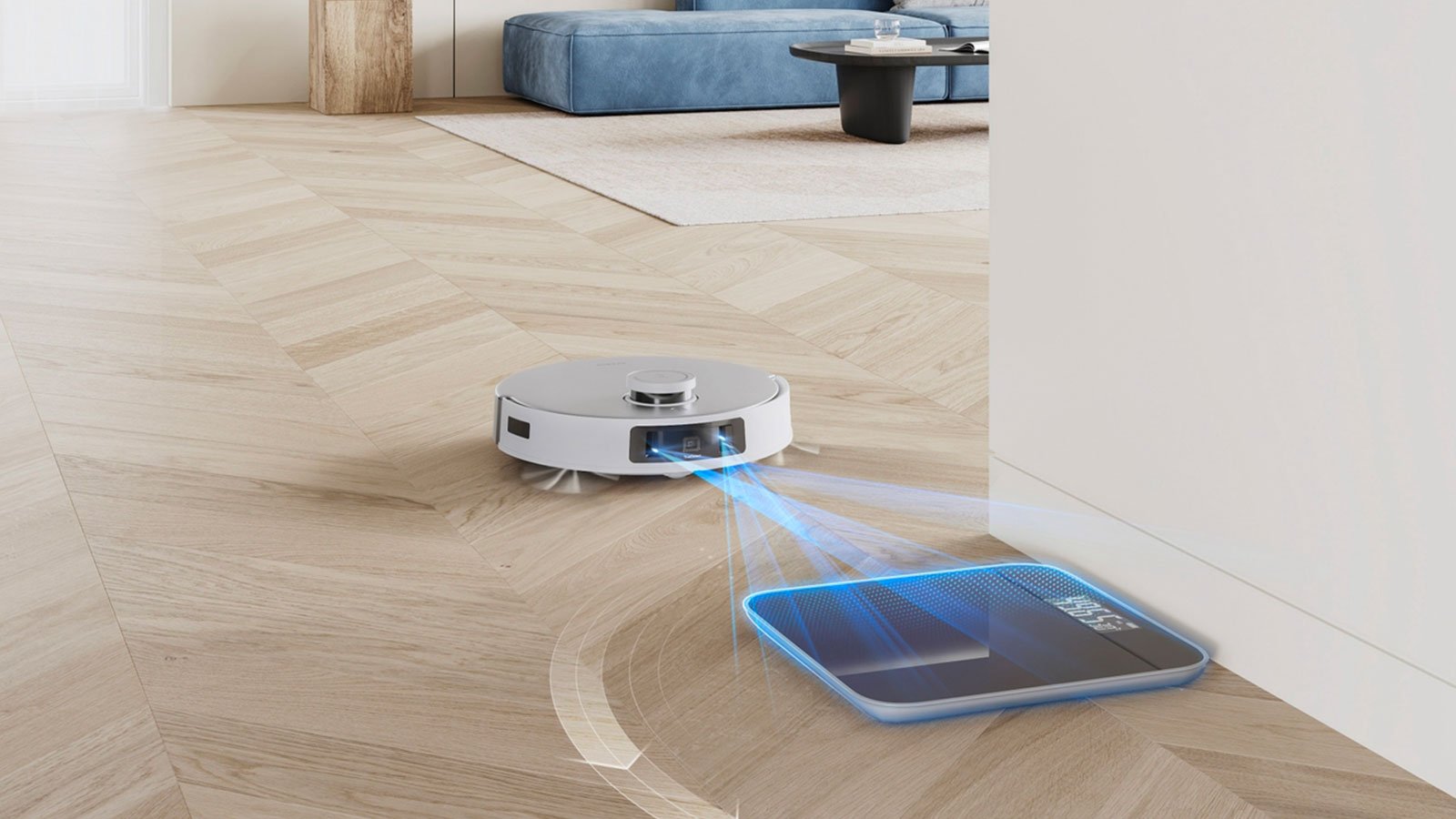 Le système True Detect 3D permet de détecter et repérer les objets qui se trouvent sur le chemin des aspirateurs robots Ecovacs.