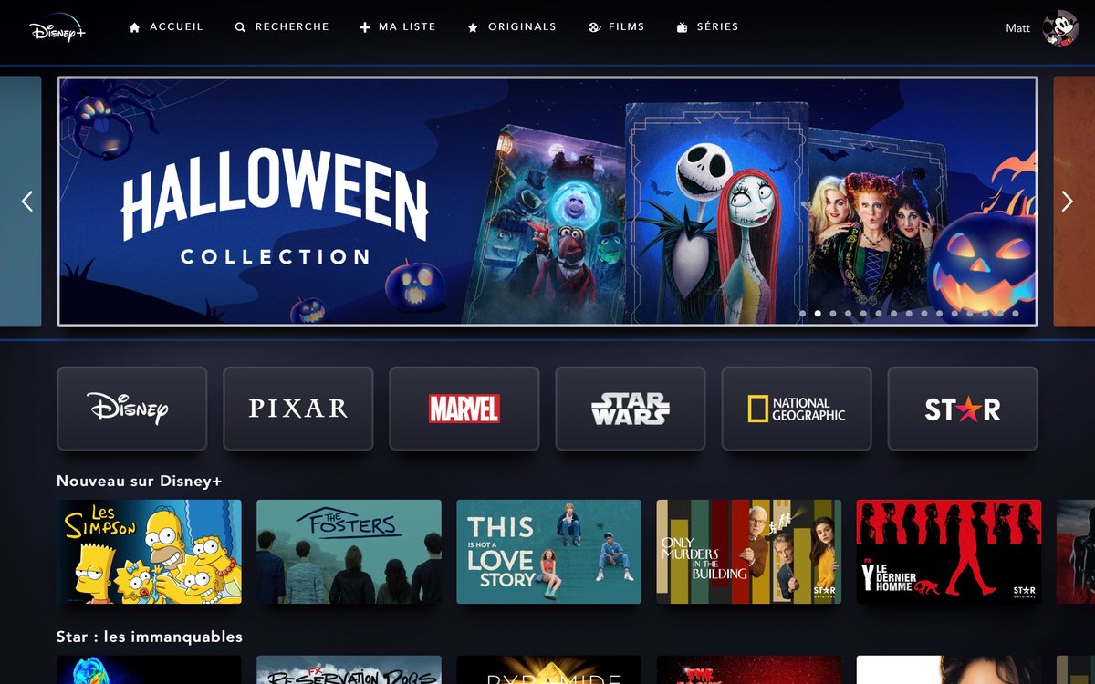 Disney+ - L'accueil sur le web ou télévision