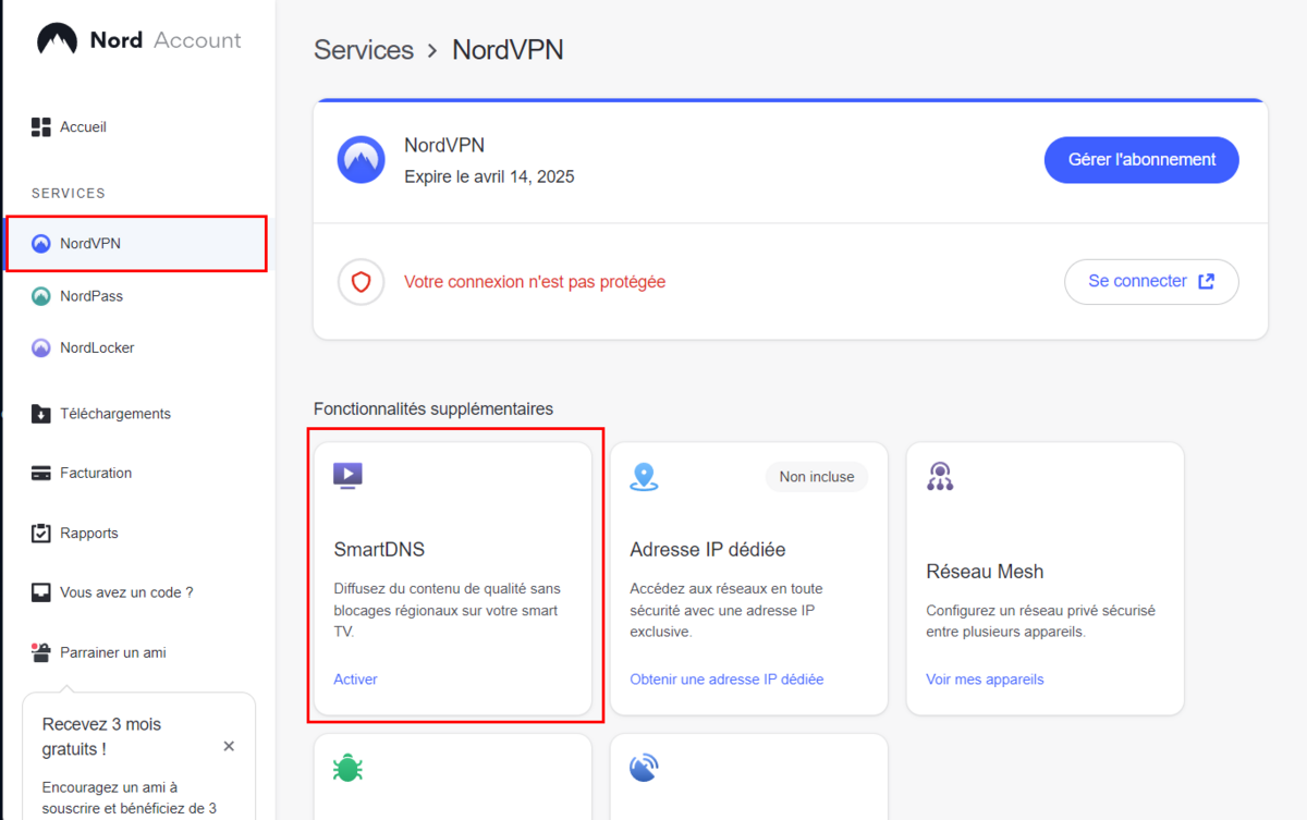 NordVPN - Configurer Smart DNS