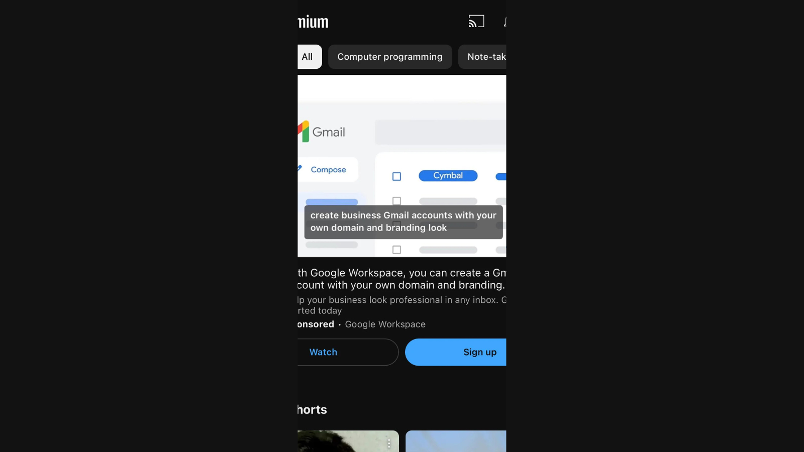 Des pubs pour Google Workspace s'affichent malgré l'abonnement... © the_last_lemur sur Reddit