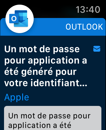 Sélec Apple Watch Outlook