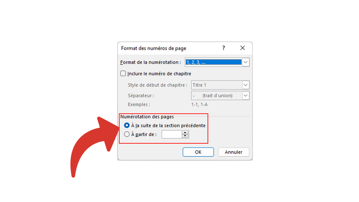 Définir des options de numérotation des pages © Clubic