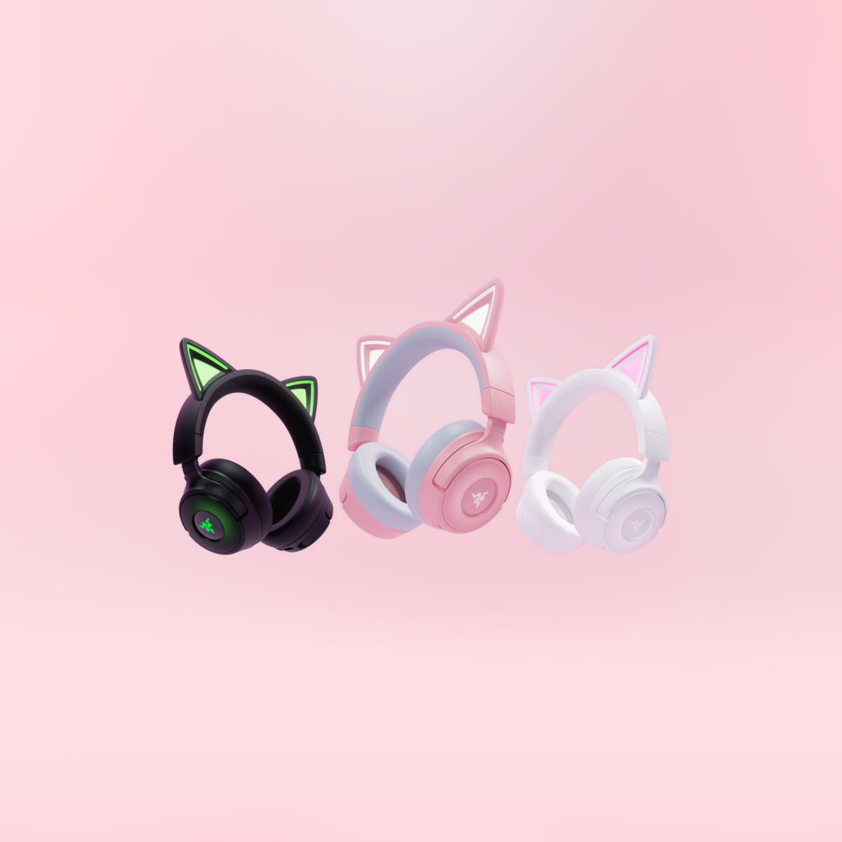 Deux casques disponibles en trois coloris : quartz, noir et blanc. © Razer