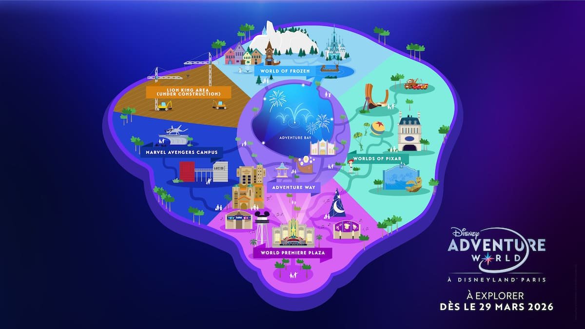 Le plan de Disney World Adventure © Disneyland Paris