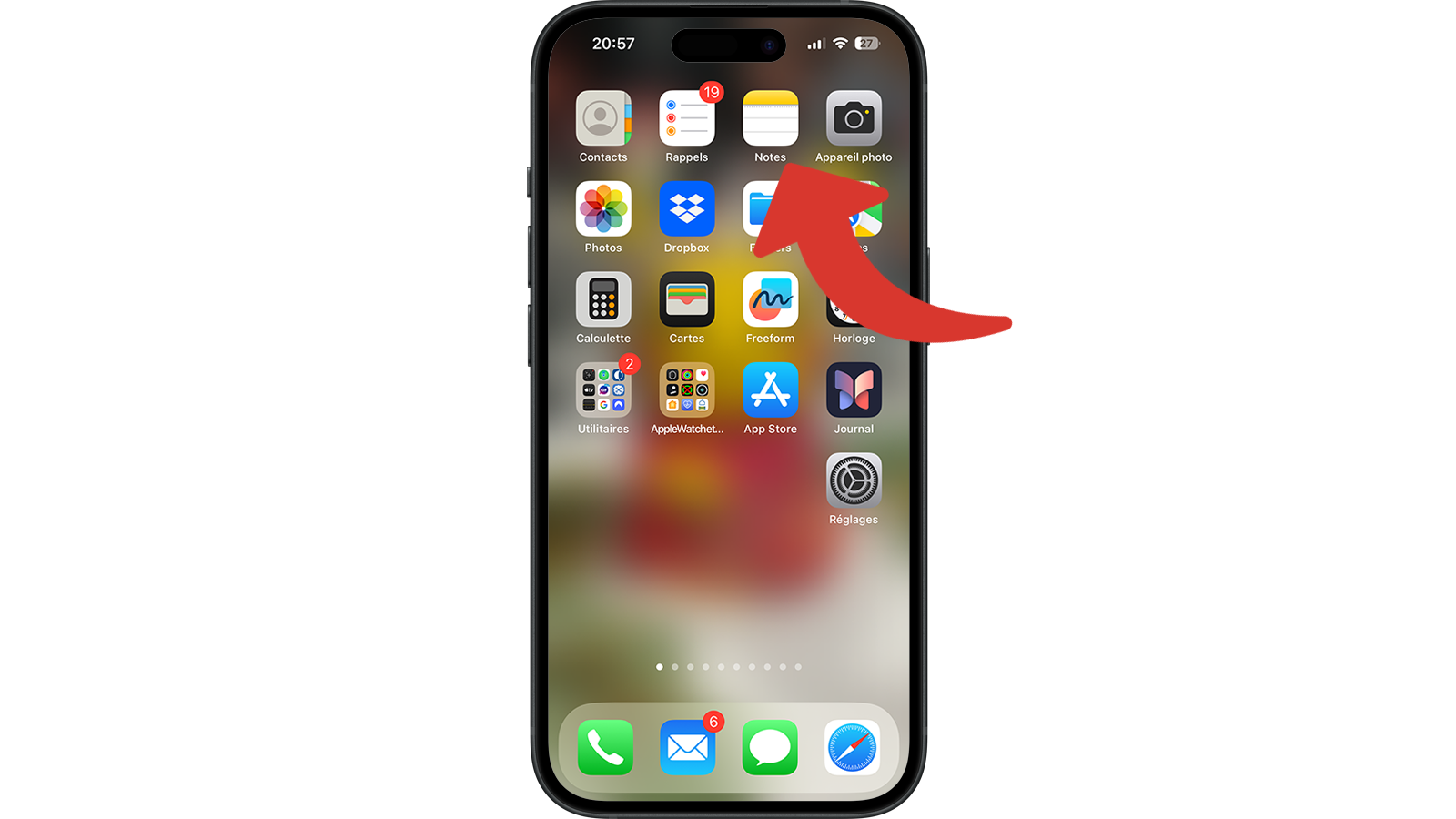 Lancer l'application Notes sur iPhone ou iPad © Clubic