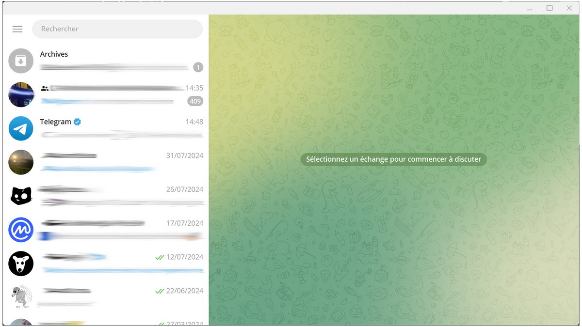 Vous retrouverez ici toutes vos conversations Telegram © Axel Reghis pour Clubic