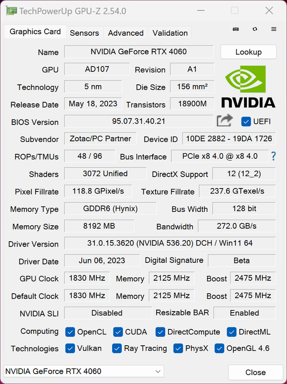 Avant de conclure cet état des lieux avec GPU-Z © Nerces pour Clubic