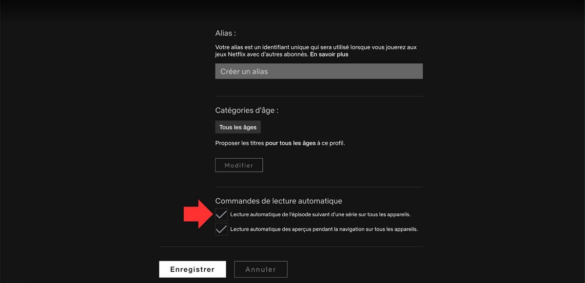 Évitez le lancement automatique des épisodes © Netflix