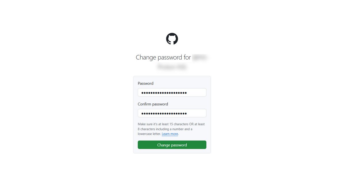 Nouveau mot de passe GitHub © Pascale Duc pour Clubic