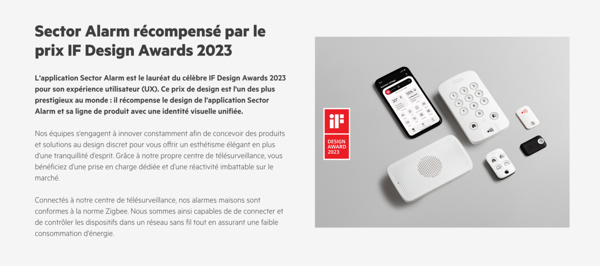 Une app reconnue pour son expérience utilisateur © Sector Alarm