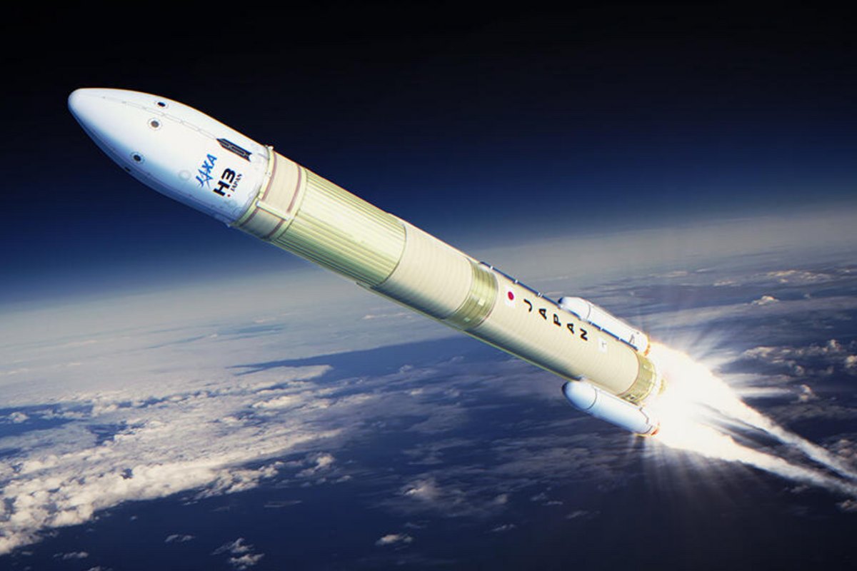 Vue d'artiste de la fusée H3. ©JAXA