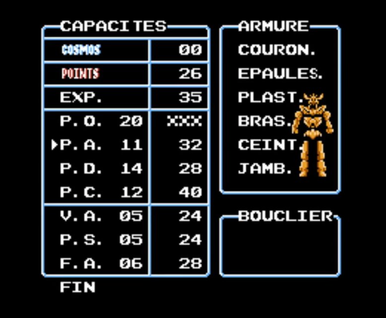 Comme dans un vrai RPG, l'XP permet de faire gonfler les stats de son personnage