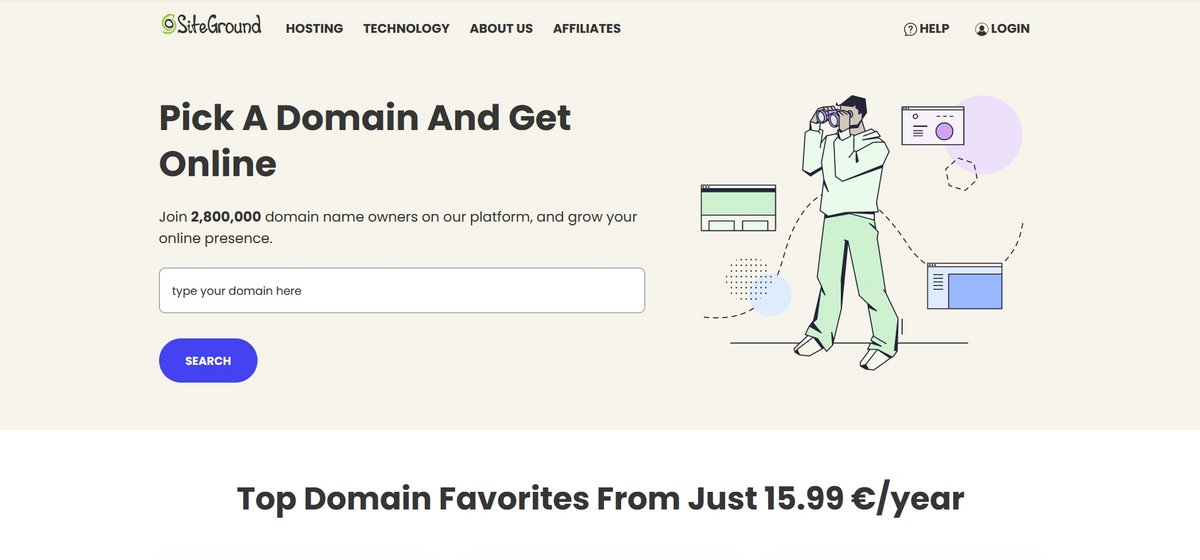 @SiteGround : service d'achat d'un nom de domaine