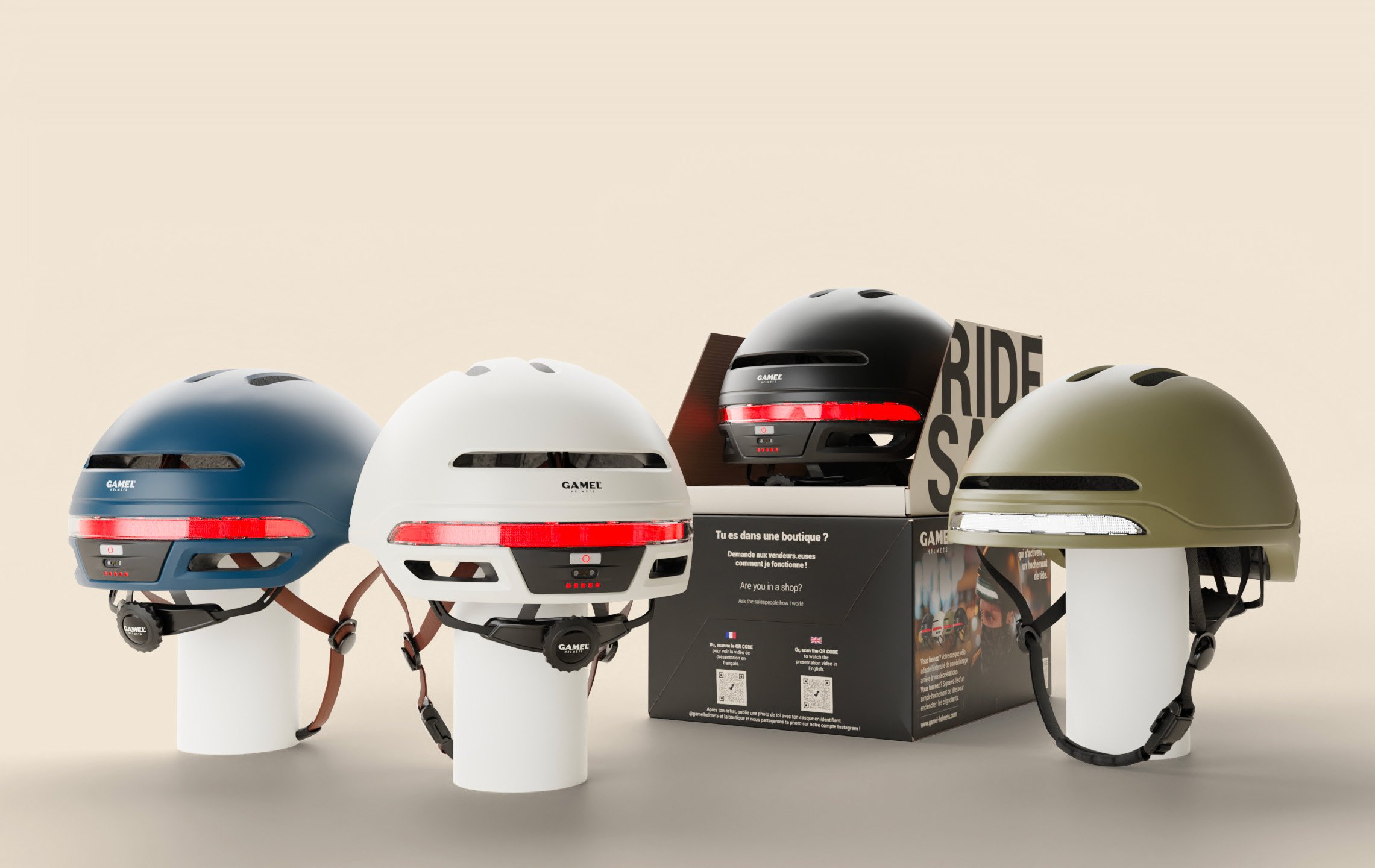 Le Remarquable intègre des feux de signalisation © Gamel Helmets