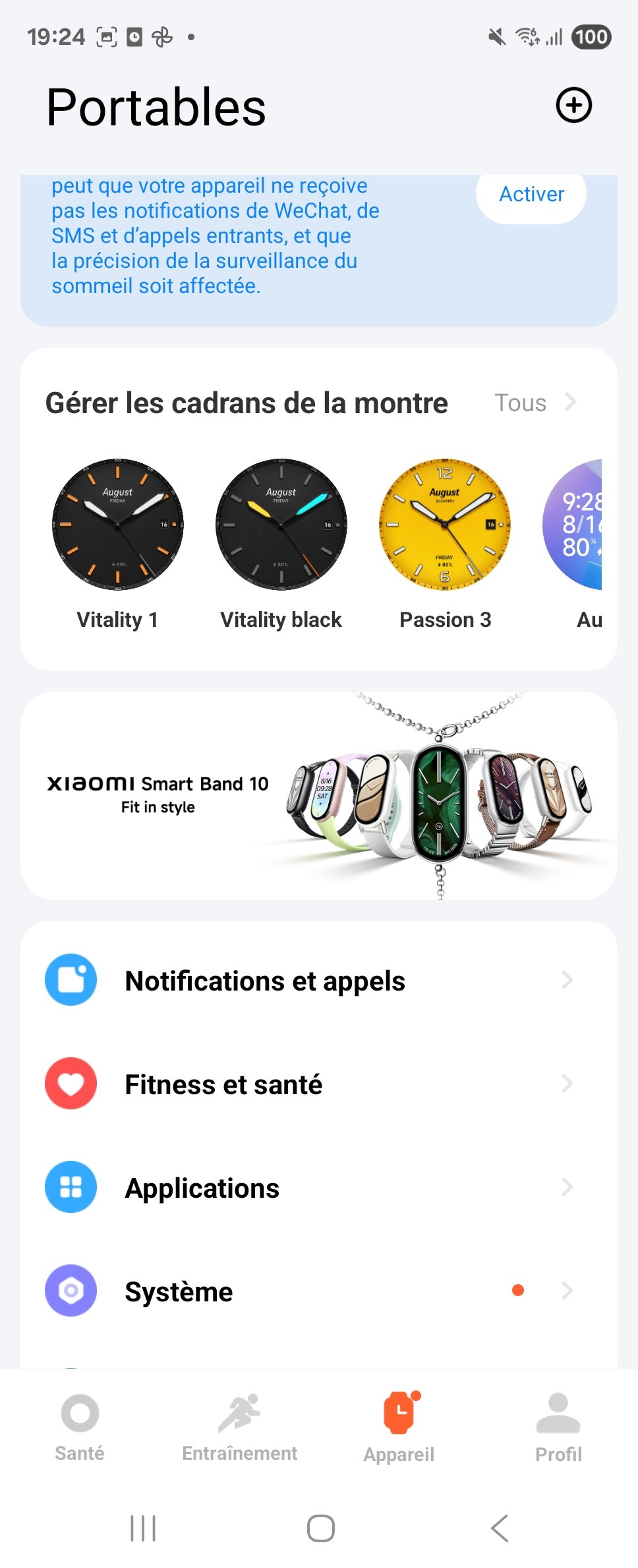 Xiaomi Watch S4 Réglages
