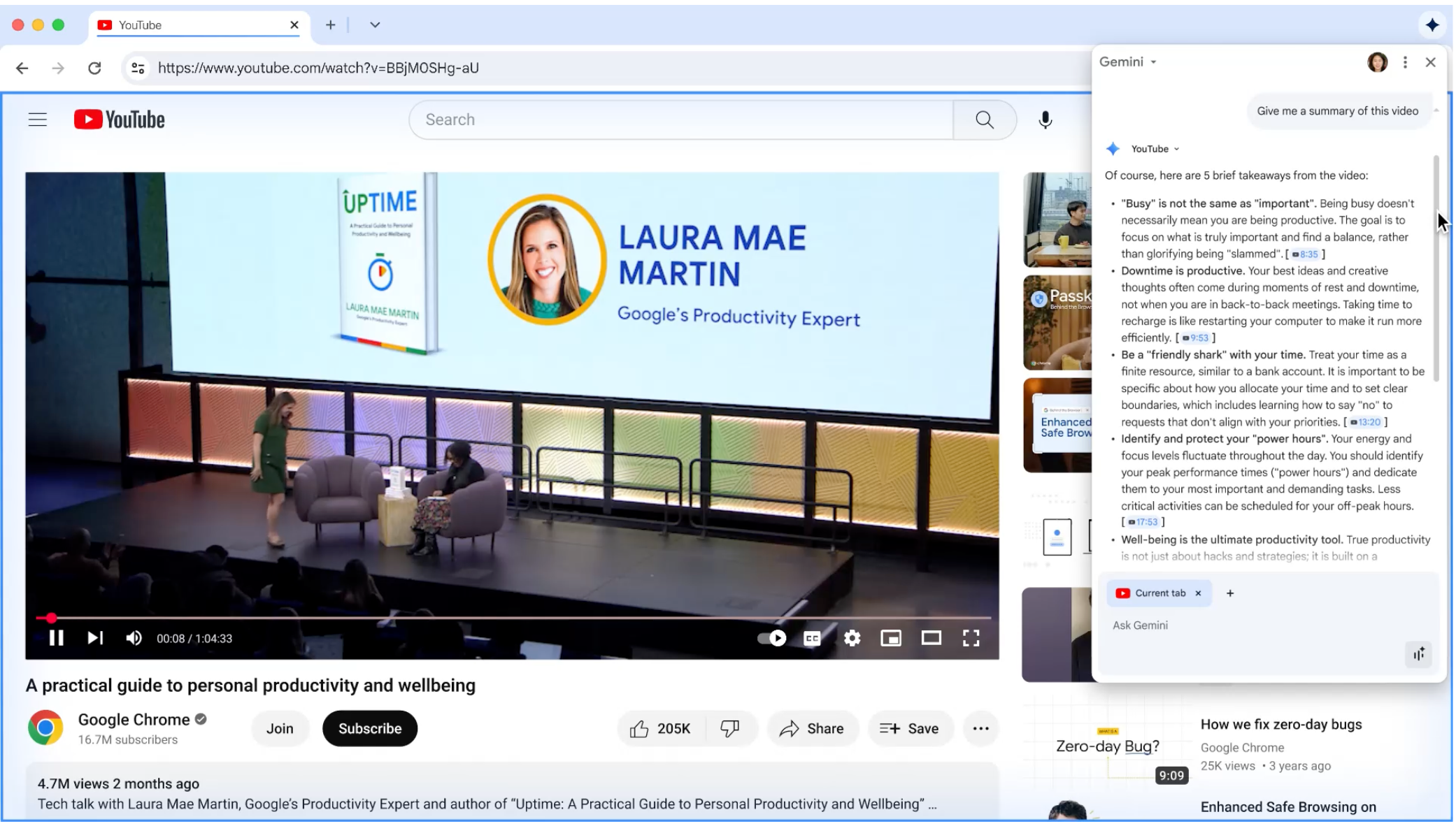Le résumé d'une vidéo YouTube ©Google