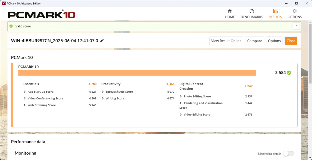 Performances relevées sur PCMark. ©Nerces pour Clubic