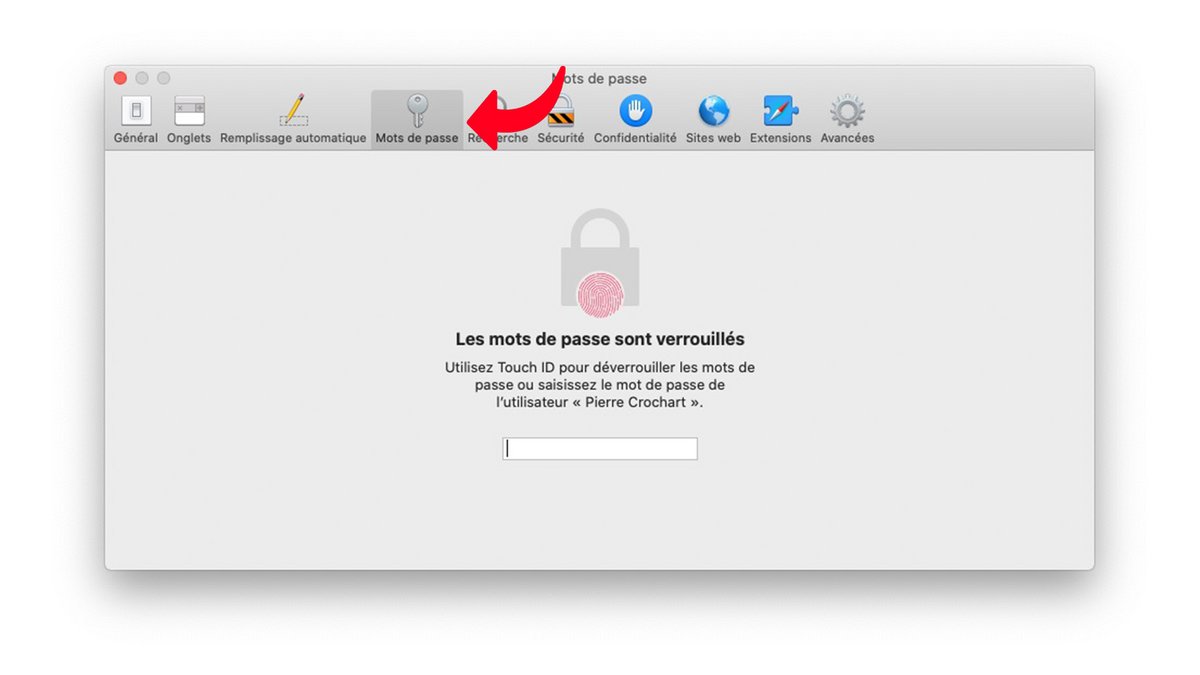 tuto supprimer mot de passe Safari