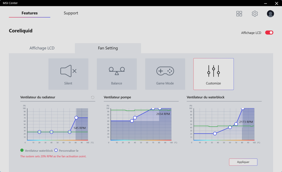 L'interface du MSI Center pourrait être moins énorme © Nerces pour Clubic