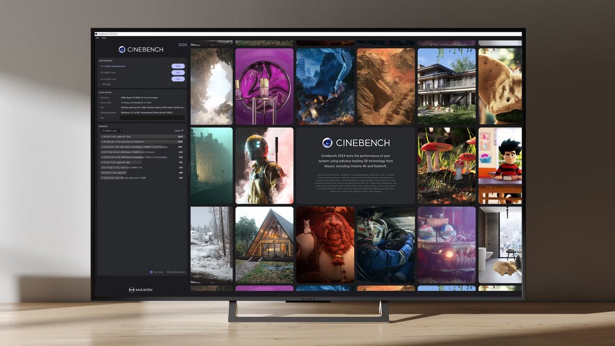Cinebench 2024 est un outil clé pour nos tests processeurs © Nerces/Maxon