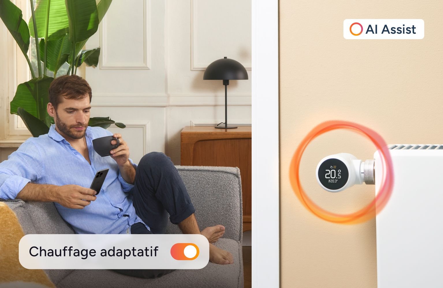 Tado lance sa nouvelle fonction AI Assist. ©Tado