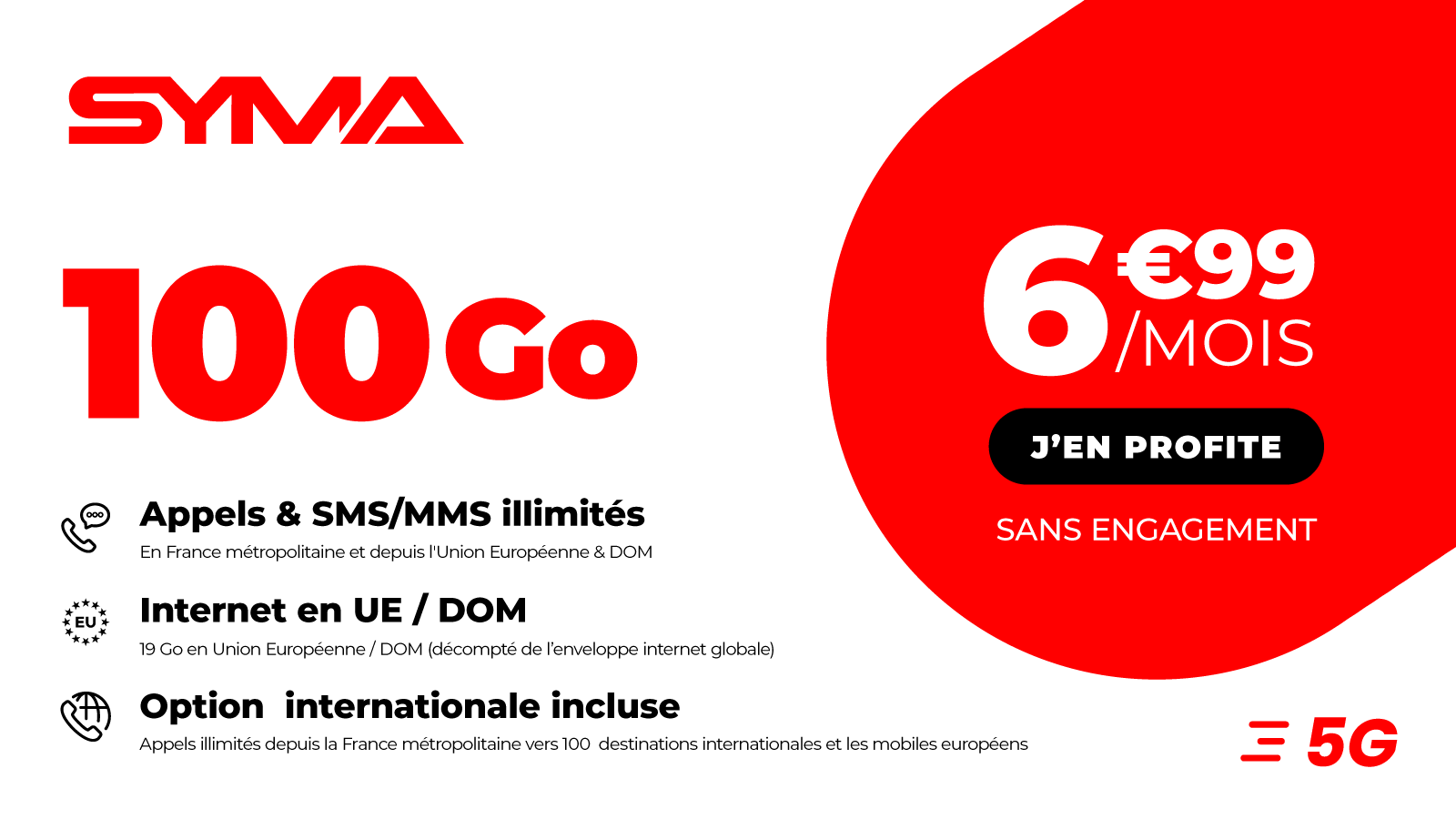 Le forfait "le six" et ces différentes options ©Syma