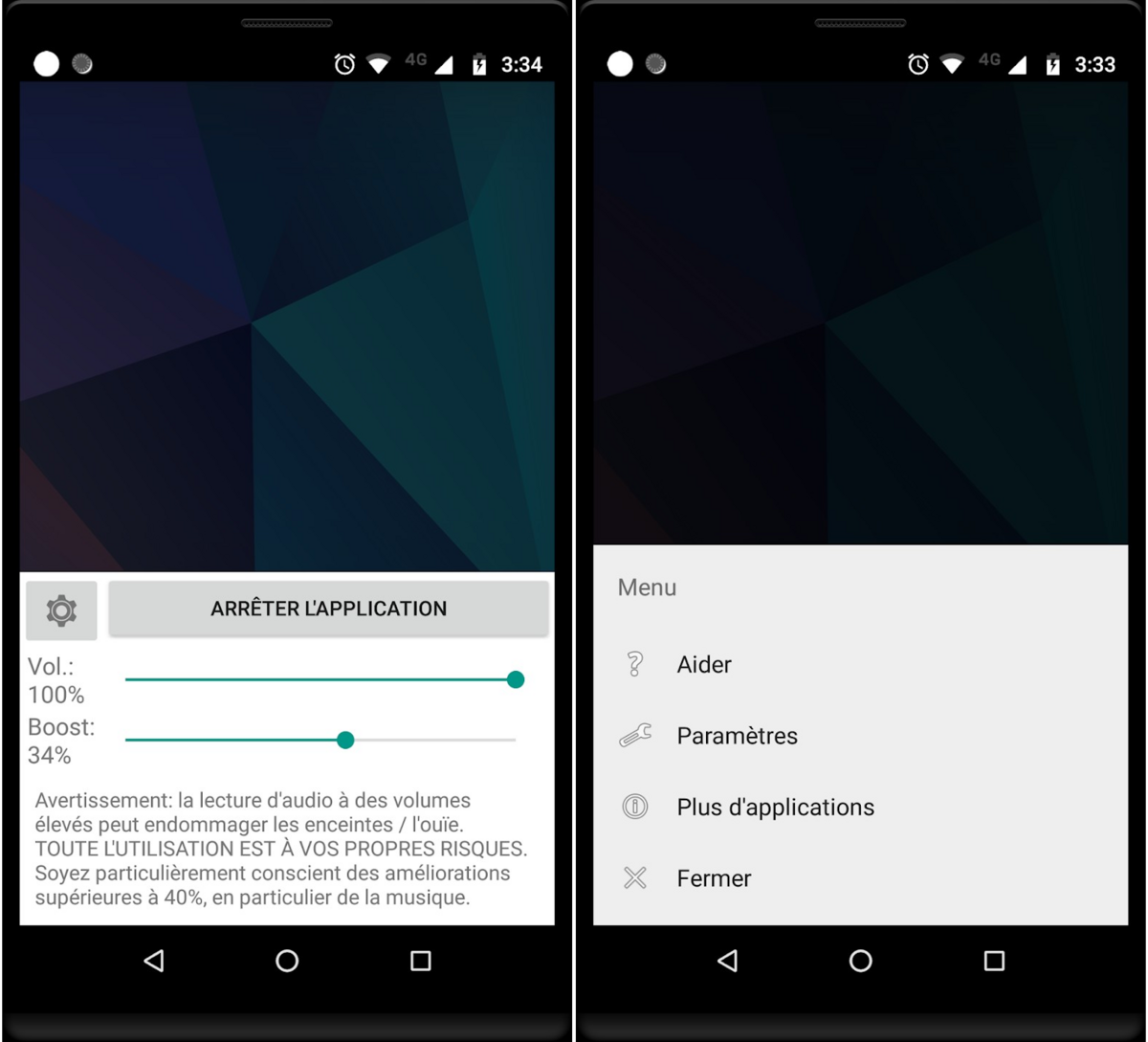 L’interface principale met en avant les résultats du boost audio avec un contrôle simple et clair du volume. - © Volume Booster