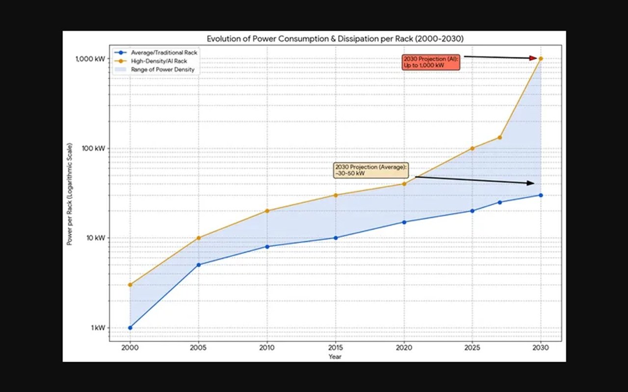 Les centres doivent maintenant gérer 1 MW par rack, ce qui impose des installations électriques robustes et fiables - ©Lennox Data Center Solutions
