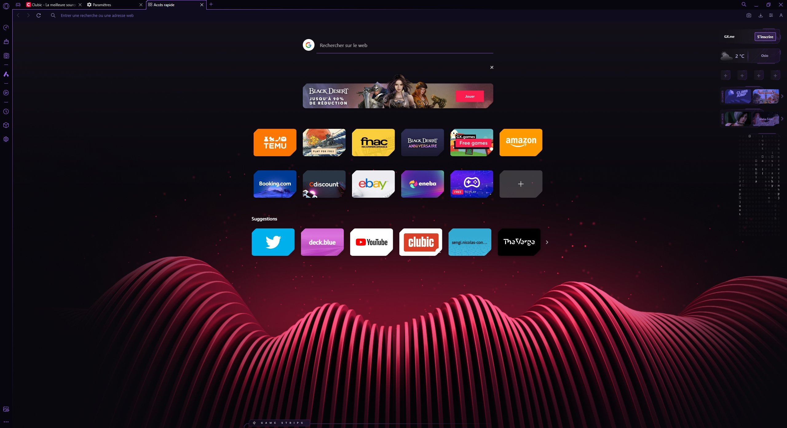 Notre avis sur Opera GX © Capture Clubic