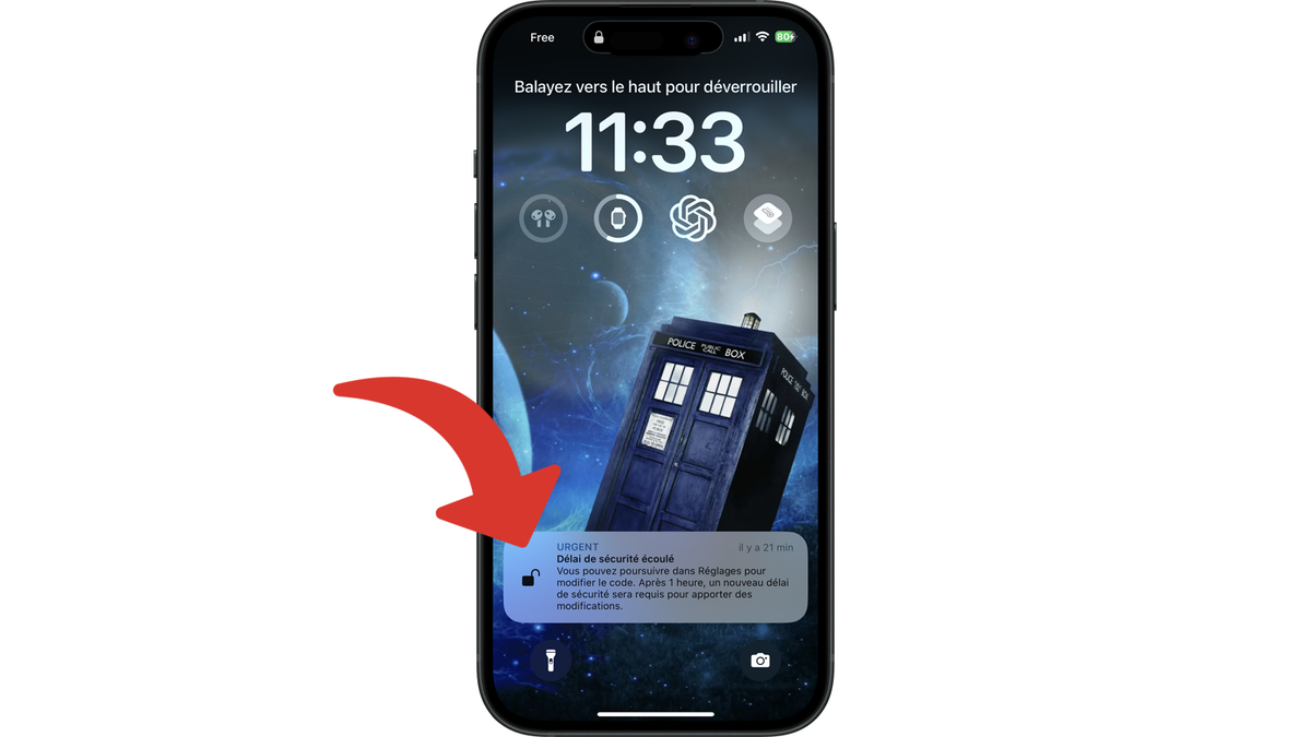 La notification lorsque le délai de sécurité est écoulé © Clubic