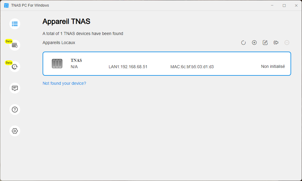 TNAS PC permet d'identifier très rapidement le NAS sur le réseau. ©Nerces pour Clubic