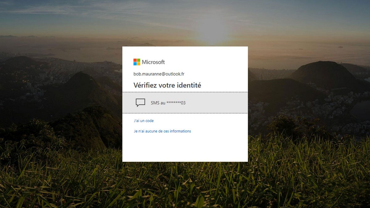 Outlook - Vérification de l'identité