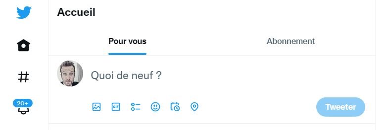 La nouvelle interface de Twitter, avec les onglets "Pour Vous" (par défaut) et "Abonnement" © Stéphane Ficca pour Clubic / Twitter