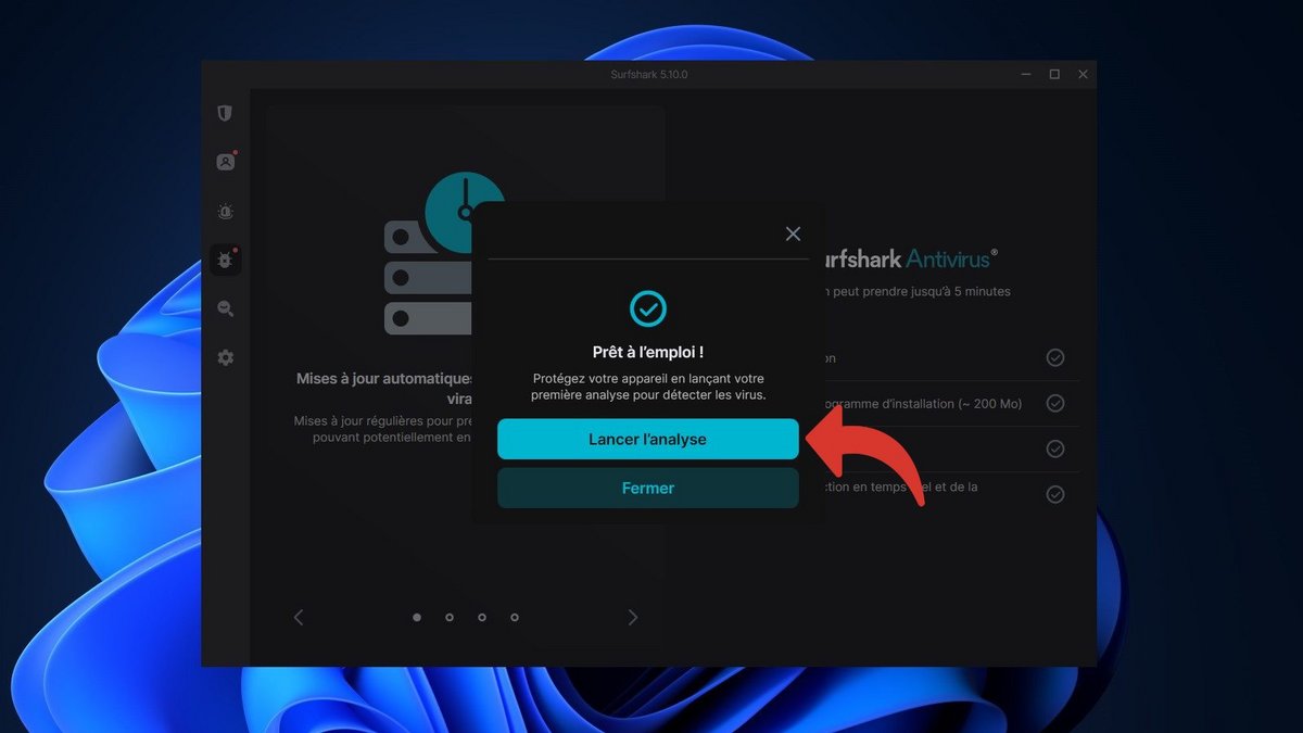 Surfshark Antivirus - Lancez une première analyse rapide © Clubic