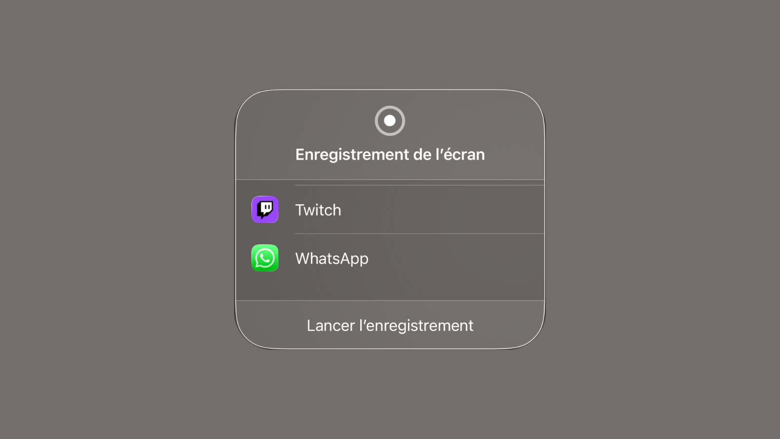 Enregistrement d'écran dans iOS 26. © Clubic