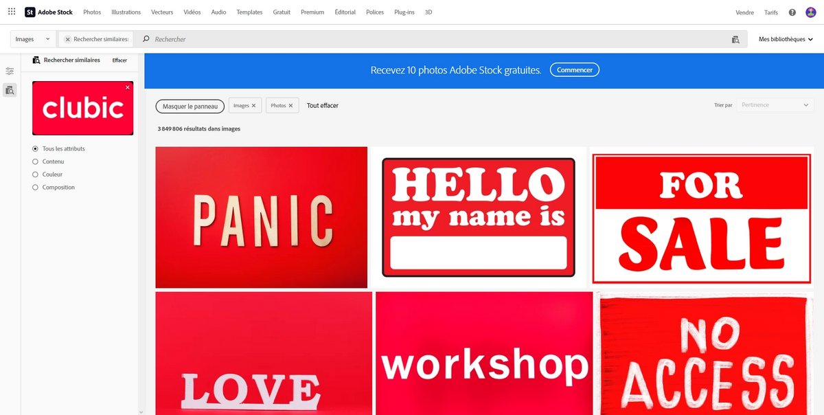 Adobe Stock recherche par image
