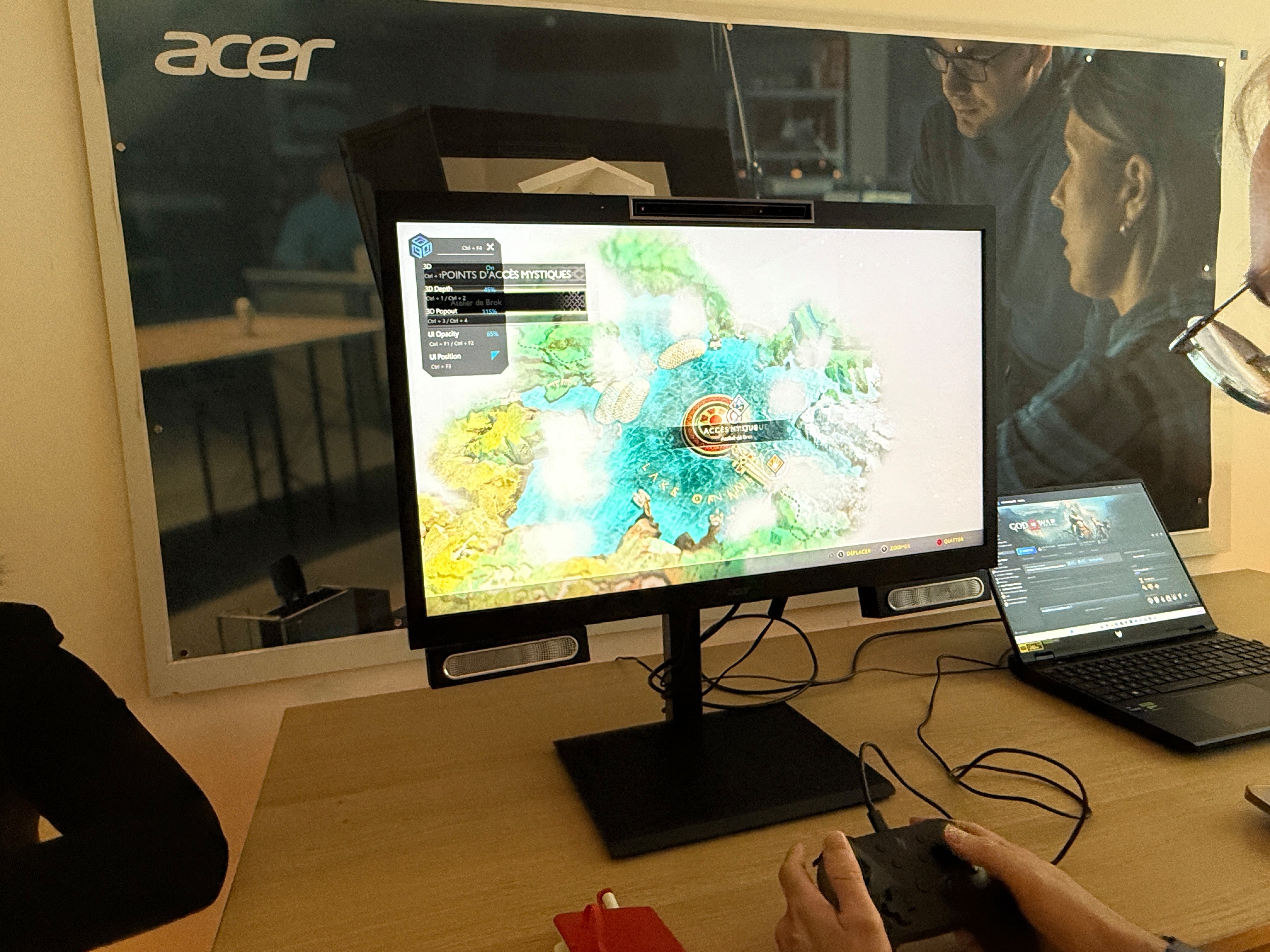 Le moniteur 3D lors d'une présentation à la presse. © Charles Gouin-Peyrot pour Clubic