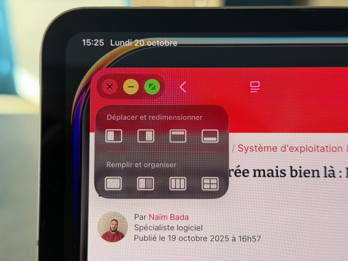 Les options de redimensionnement identiques à macOS Sequoia ©Mathieu Grumiaux pour Clubic