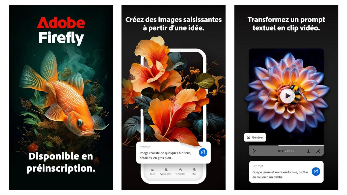 Une nouvelle app mobile pour générer des images et des vidéos. ©Adobe / Google Play Store