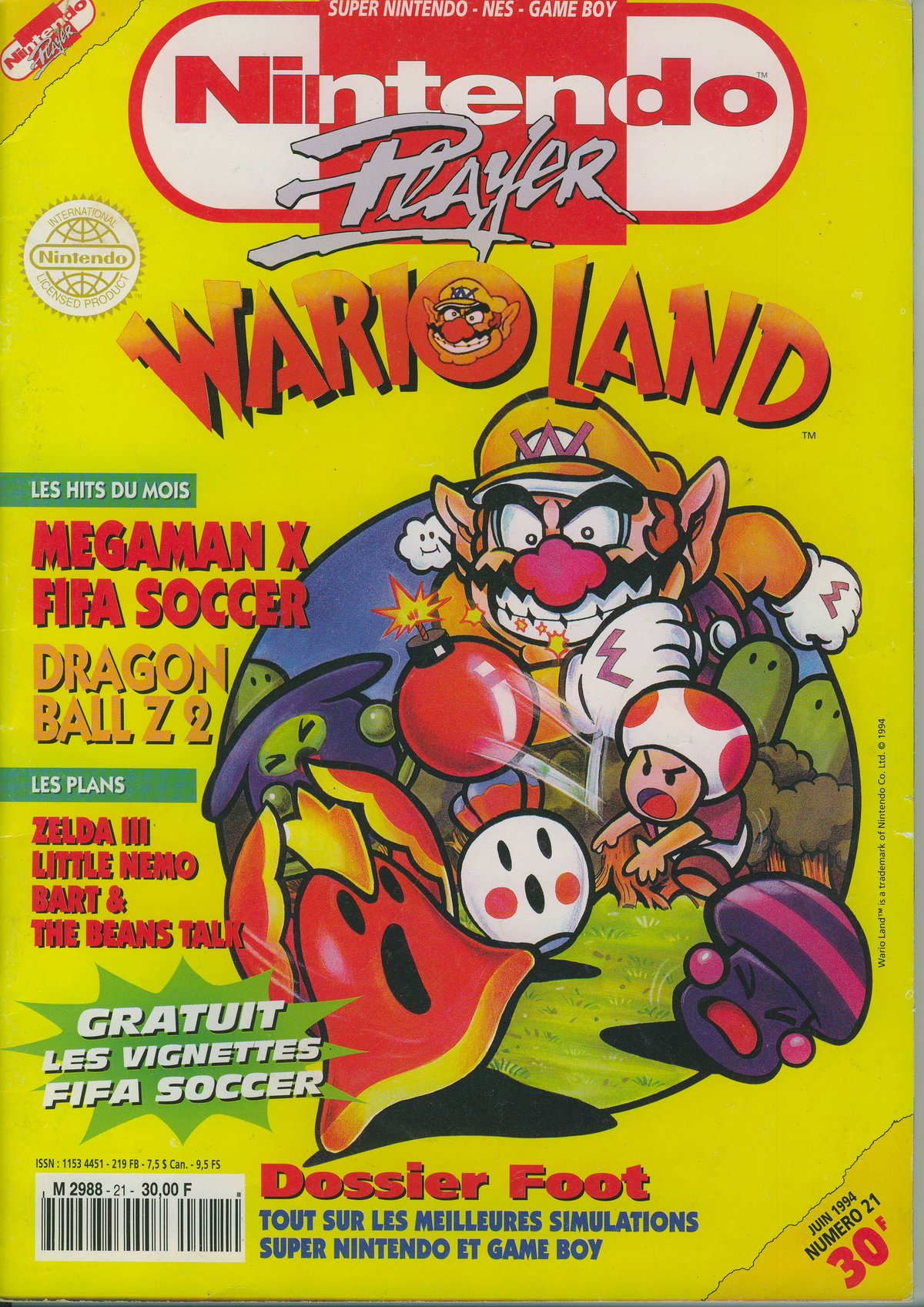 En juin 1994, Wario Land fait la couv' du magazine Nintendo Player