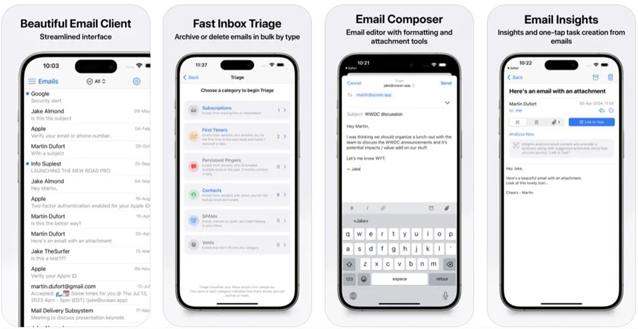 Ocean vous assure une boîte de réception claire et ordonnée - - Capture d'écran App Store ©Mélina Loupia / Clubic