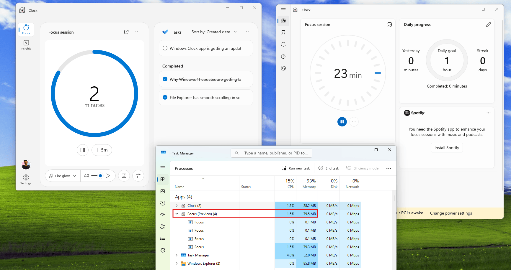 App Horloge, Windows 11 © Windows Latest