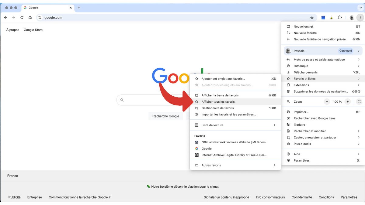 Afficher tous les favoris dans Chrome © Pascale Duc pour Clubic