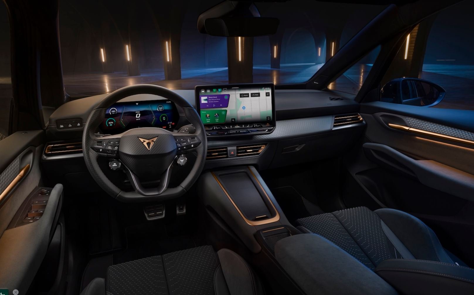 L'intérieur de la nouvelle Cupra Born, avec sa nouvelle instrumentation XXL. ©Cupra